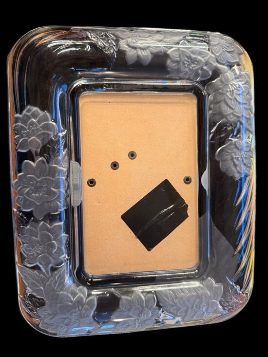 Crystal Clear Signatures Japan Picture Frame 4×6 Floral Design Clear And Frosted - Picture 1 of 10